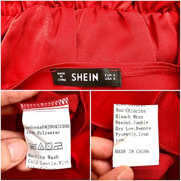 SHEIN⚡️Asymmetrical Satin Little Red Dress_S(Sz 6) - Picture 8 of 10